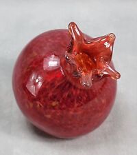 Signed HAND BLOWN Studio Glass POMEGRANATE Fruit VASE picture