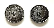 2012 & 2013 Metal CHIPOTLE Mexican Grill Coins /Tokens (exchange for 2 Burritos) picture