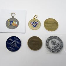 Lot of 6 Free Masons Masonic Lodge Coins Tokens Pins Texas #705 Oak Cliff picture