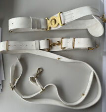 2 X British Army white parade belt Dieu Et Mon Droit chrome buckle Sword Sling picture