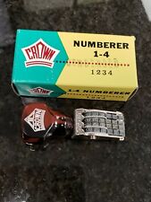Crown Vintage Rotary 4 Row Number Ink Stamp with Fractions 1/4 1/2 1/3 $ cents picture