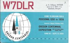 QSL 1959 Gresham Oregon  State Centennial     radio card picture