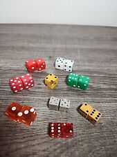 Vintage Dice Lot Of 17 Rolling Craps Green Silver Red Ivory picture