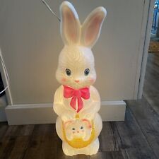 NOS Vintage Empire Easter Bunny Blow Mold 22 Inch Empire Light Up Works picture