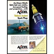 1973 Accel Yellow Jacket Spark Plugs Vintage Print Ad Mopar Missile Wall Art picture