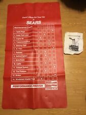 Sears Champion Spark Plug Copper Plus Hanging Work Mat 50” X 26.5” Mint Unused picture
