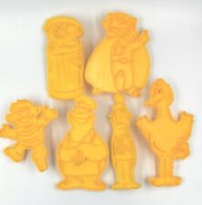 1971, 1977 Muppets Sesame Street Yellow Plastic Cookie Cutters Set of 6 picture