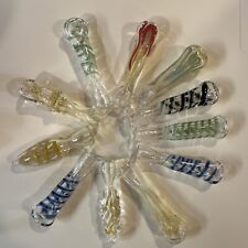 4x 2 1/2” GLASS CHILLUM TOBACCO SMOKING PIPE RANDOM SHAPES & COLOR😎 picture