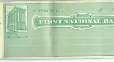 AG-184 IL Champaign First National Bank of Check Book 1940's Vintage Obsolete picture