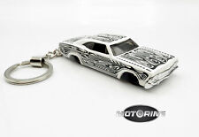 1965 '65 Chevy Impala White Black Car Rare Novelty Keychain 1:64 Diecast picture