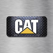 Caterpillar CAT White Yellow Black Simulated Diamond Plate License Front Auto picture