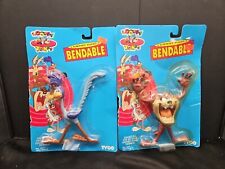 Vintage Tyco Bendable Looney Tunes figures: Taz and Roadrunner New Old Stock picture