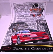 1955-1995 Chevrolet Poster 40 Years of Small Block Chevy Camaro 283 327 350  picture