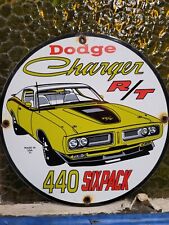 VINTAGE 1971 DODGE CHARGER PORCELAIN SIGN 440 MUSCLE CAR DEALER ADVERTISING SALE picture