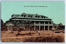 Fort Lauderdale Florida Postcard New River Hotel Exterior c1910 Vintage Antique picture