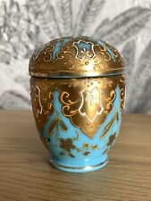 Box for small items Bohemian Opaline Blue Glass Moser with Gold Plated picture