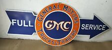 Gmc General Motors Trucks trailers  Porcelain Enamel Sign  40 x 16.5 Inches picture