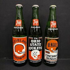 7Up Salutes Ohio State Bengals Browns Set Of 3 Commemorative Bottles NEW 1974 picture