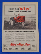 1954 MASSEY-HARRIS TRACTOR DEALER LINE-UP ORIGINAL PRINT AD AMERICAN MADE ICON picture