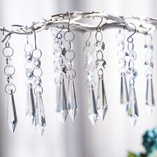 20 Pcs 55mm Clear Chandelier Icicle Crystals Prisms Replacement for Lamp Decor picture