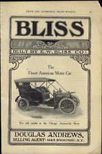 1906 PAPER AD CAR AUTO Bliss Automobile Motor Holsman Model No. 3 6  picture