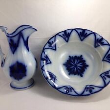 Flow Blue Clematis and Star Brushstroke Bowl and Pitcher Set picture
