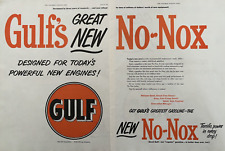 GULF OIL CORPORATION /REFINING CO.NO-NOX GASOLINE VINTAGE 2 PAGE PRINT AD 1950 picture