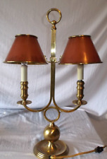 Vintage French Brass Bouillotte 2-Light Desk Table lamp With Adjustable Shades picture