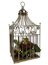 Vintage Gold Tone Metal Birdcage Decorative Hanging or Tabletop 15
