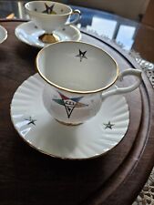 Princess Anne Tea Cup Masonic Symbols Easter Star OES Bone China England Saucer picture