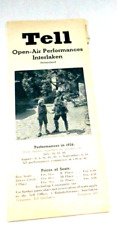 VINTAGE PAMPHLET SUISSE INTERLAKEN WILLIAM TELL OPEN AIR PLAY SEAT PLAN  1936 picture