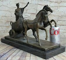 MUSEUM QUALITY ANCIENT GREEK BRONZE CHARIOTEER OF DELPHI WITH TWO HORSES picture