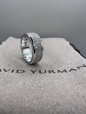 David Yurman Sterling Silver 925 Streamline 3 Row Pave Diamond Ring Sz 10 picture