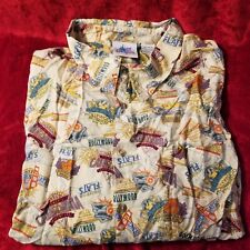 Disney's California Adventure Men's 2001 Short Sleeve Button-up Rayon Shirt 2XL picture