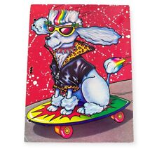 Vintage 80s Lisa Frank Skateboarding Poodle Stuart Hall #8494 Folder Portfolio picture