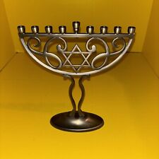 Menorah Hanukkah Rite Lite Menorah Classic Antiqued Silver Tone Table Top 9.5” picture