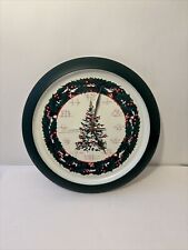 Vintage 1999 Jerry Schurr Christmas Tree Wreath Musical Wall Clock 12 Songs picture