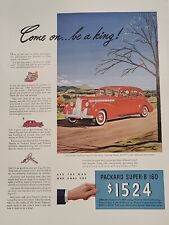1940 Packard Super-8 160 Fortune WW2 Print Ad Automobile Touring Sedan Red picture