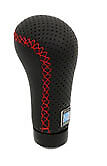 Nardi Shift Knob Prestige Nn6 Black Perforated Leather/Smooth Leather/Red Stitch picture