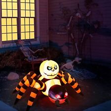 GIFT - 8FT Spider Pumpkin Halloween Decorations Outdoor Inflatable Built-in LED picture
