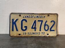 Illinois 1972 Land Of Lincoln License Plate KG-4762 picture