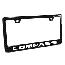 Jeep Compass Black Real 3K Carbon Fiber Finish ABS Plastic License Plate Frame picture