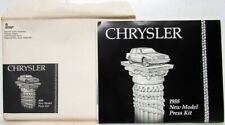 1988 Chrysler New Model Press Kit with Envelope Portofino LeBaron Conquest picture