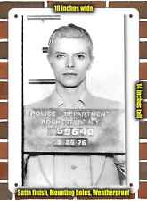 Metal Sign - 1976 David Bowie Mug Shot - 10x14 inches picture