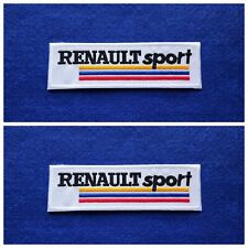 A Pair Of Motor Car Racing Patches Sew / Iron On Badges:- Renault Sport Stripe picture