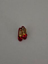 Vintage Ruby Red Slippers Lapel Pin Rhinestone Shoes Wizard of Oz SUPER SPARKLY picture