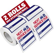 PERFORMORE 2” x 2” Oil Change Stickers, 300 Sitckers Per Roll. 2 Rolls picture