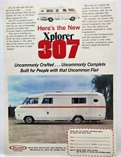 1973 Xplorer 307 Camper Motor Home RV Vtg Print Ad Man Cave Poster Brown City MI picture