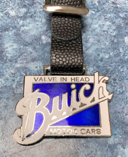 BUICK Valve-In-Head Emblem WATCH FOB Cloisonne Badge Leather Strap w/Buckle NEW picture