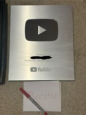 AUTHENTIC YOUTUBE SILVER PLAY BUTTON 100K SUBSCRIBER AWARD PLAQUE, RARE picture